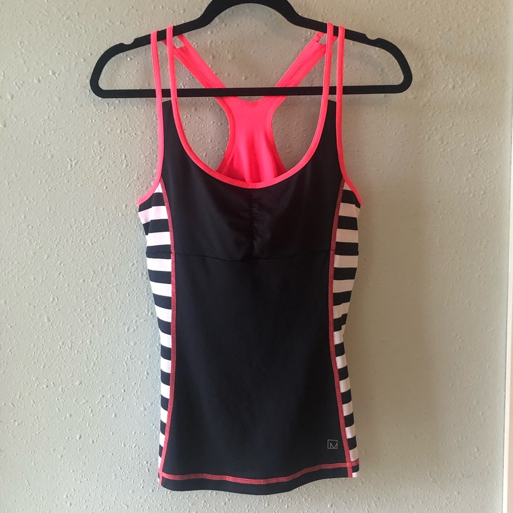 Material Girl Black & Pink Racerback Athletic Top